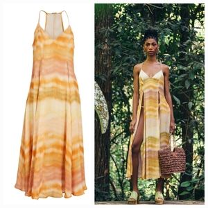 Cult Gaia Domino Tie-Dye Split Front Cover Up in Dusty Dye Large NWT